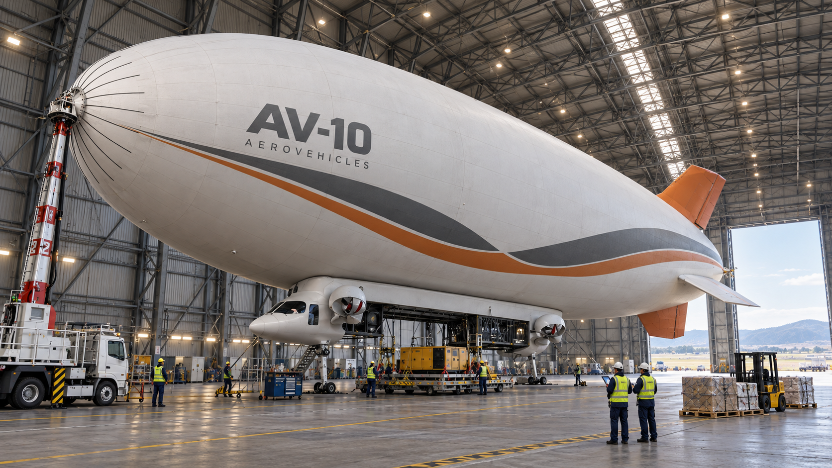 Cargo Airship inside hanger - AV10