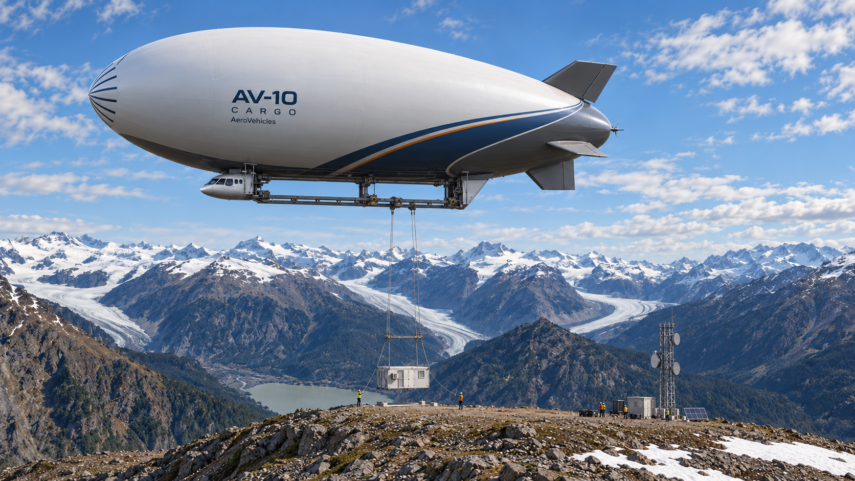 Remote location cargo airship