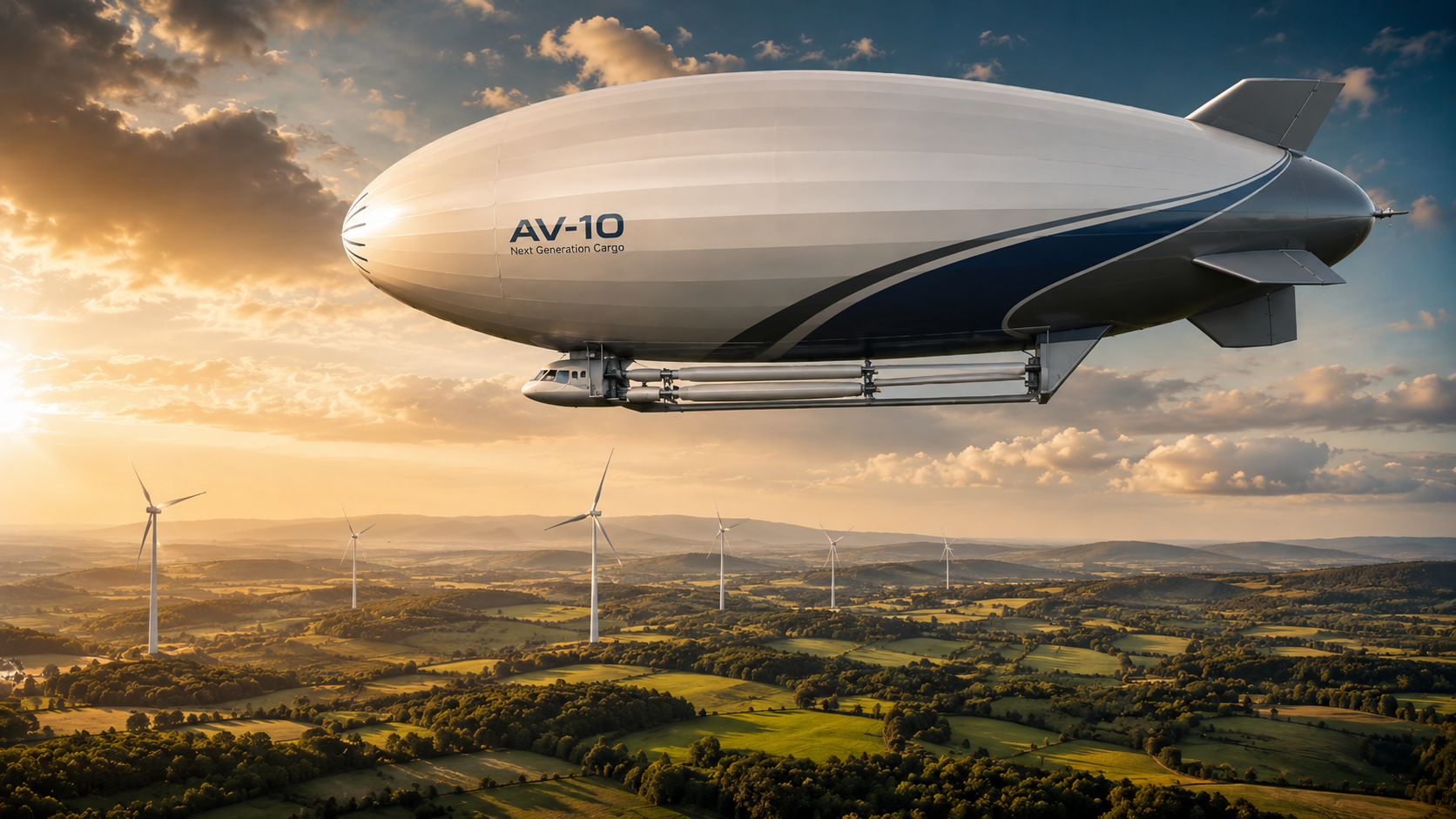 Cargo airship for windmill blades